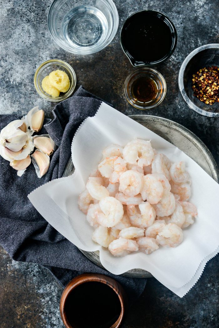 Glazed Hot Honey Garlic Shrimp ingredients