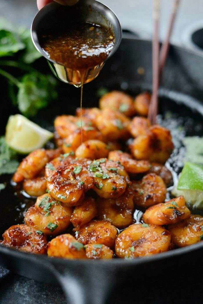 Glazed Hot Honey Garlic Shrimp 