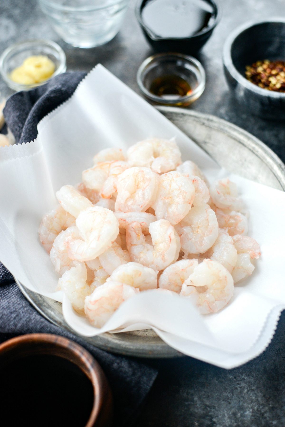 thaw and pat dry shrimp