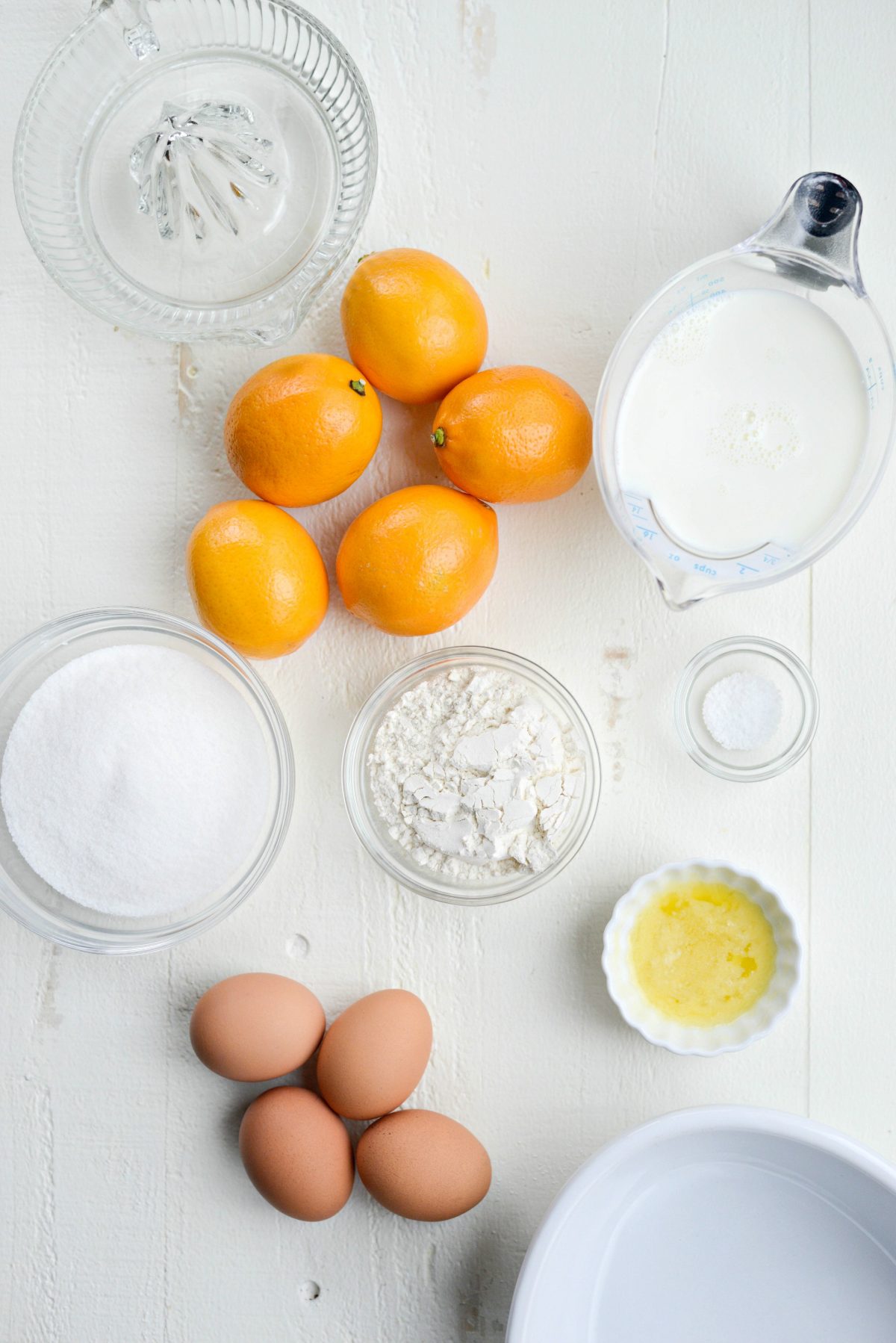ingredients for Meyer Lemon Pudding Cake