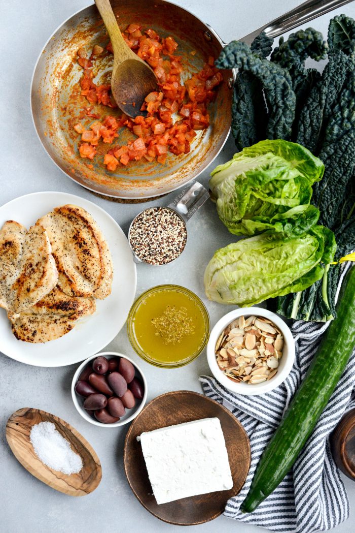 ingredients for Modern Greek Kale Salad