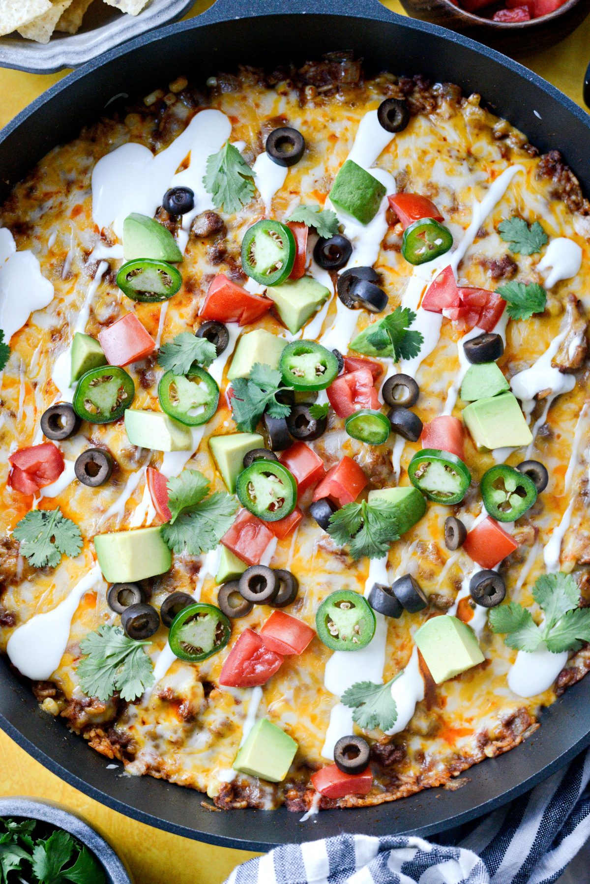 Cheesy Mexican Beef and Rice Skillet