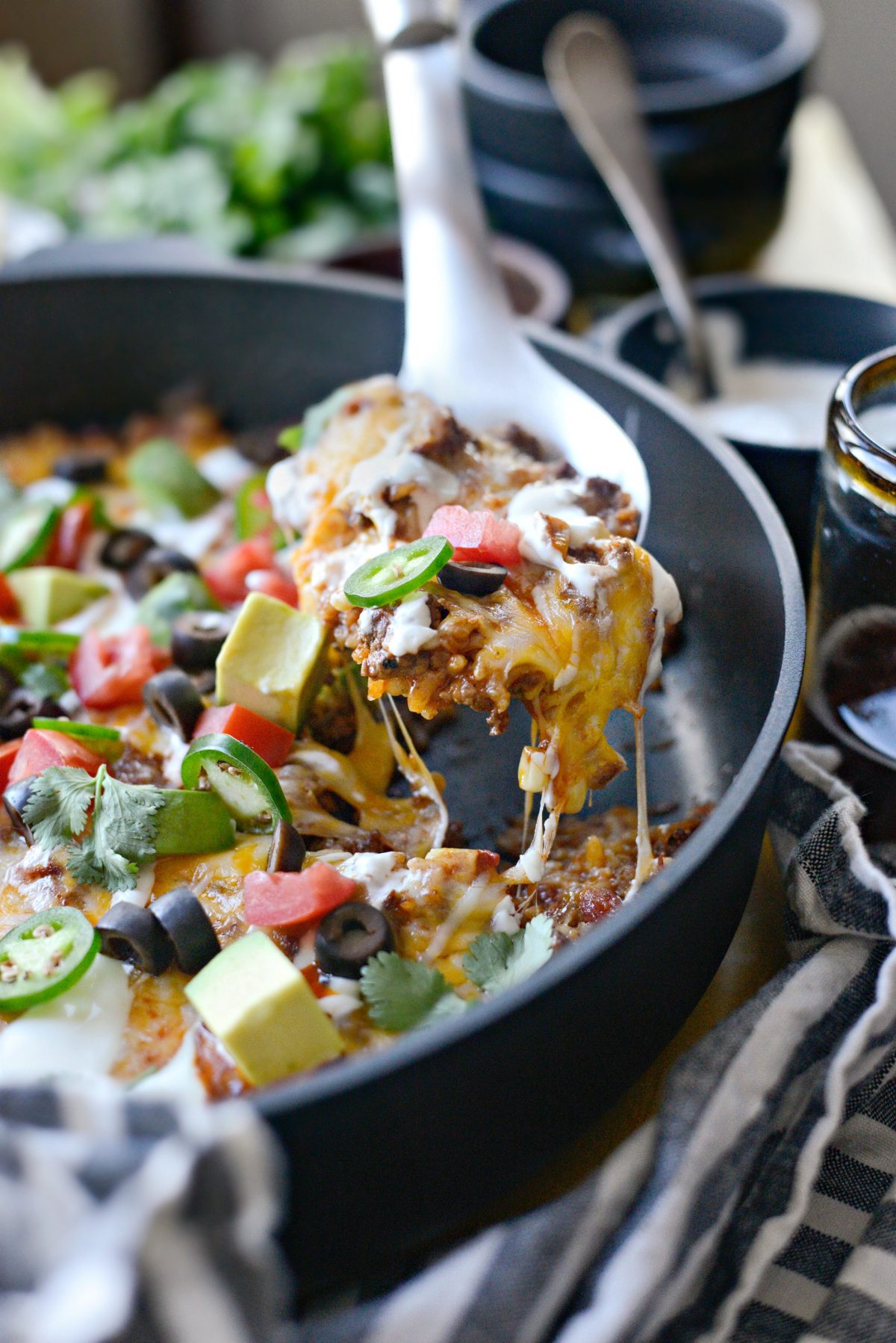 Cheesy Mexican Beef and Rice Skillet