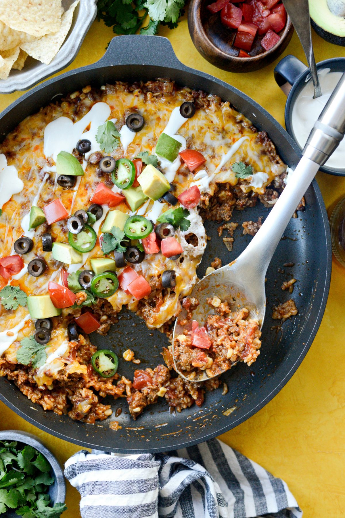 Cheesy Mexican Beef and Rice Skillet - Simply Scratch