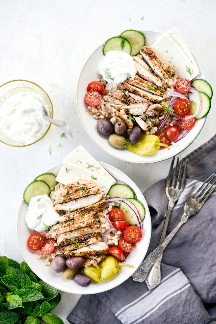 Greek Chicken Couscous Bowls