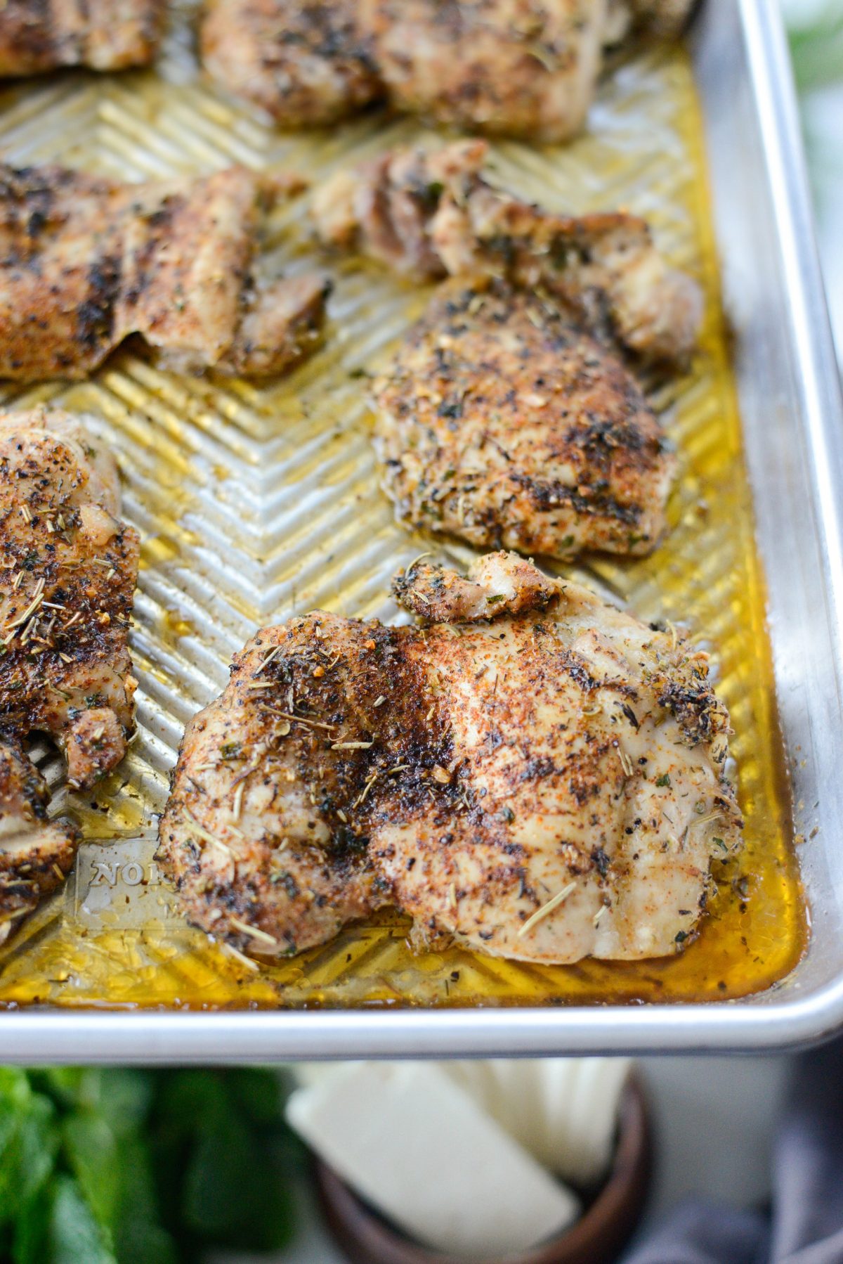 baked greek seasoned chicken thighs