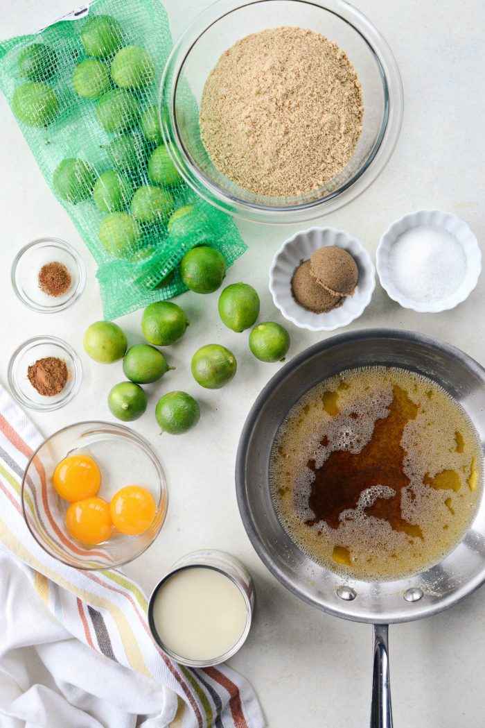 ingredients for Homemade Key Lime Pie Bars