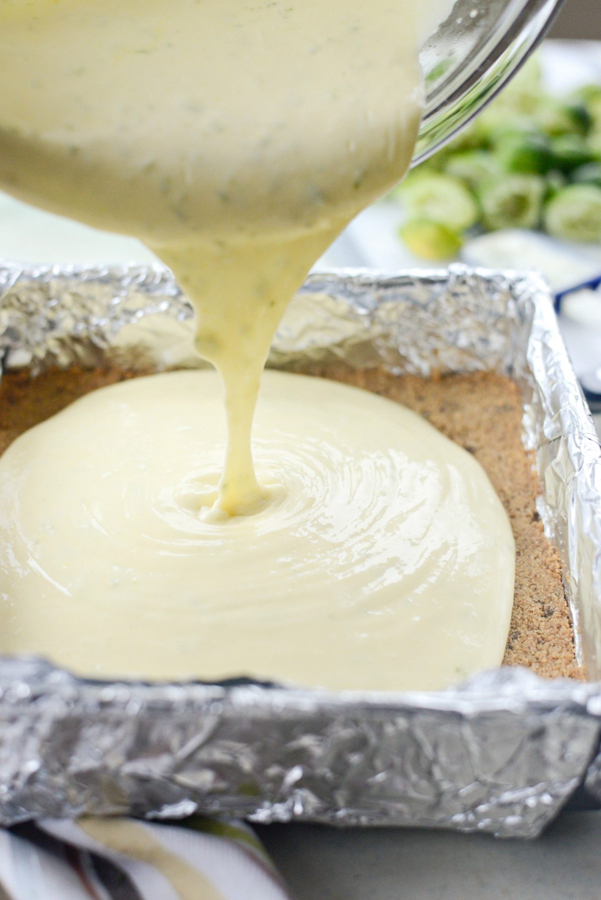 pour filling in prepared crust