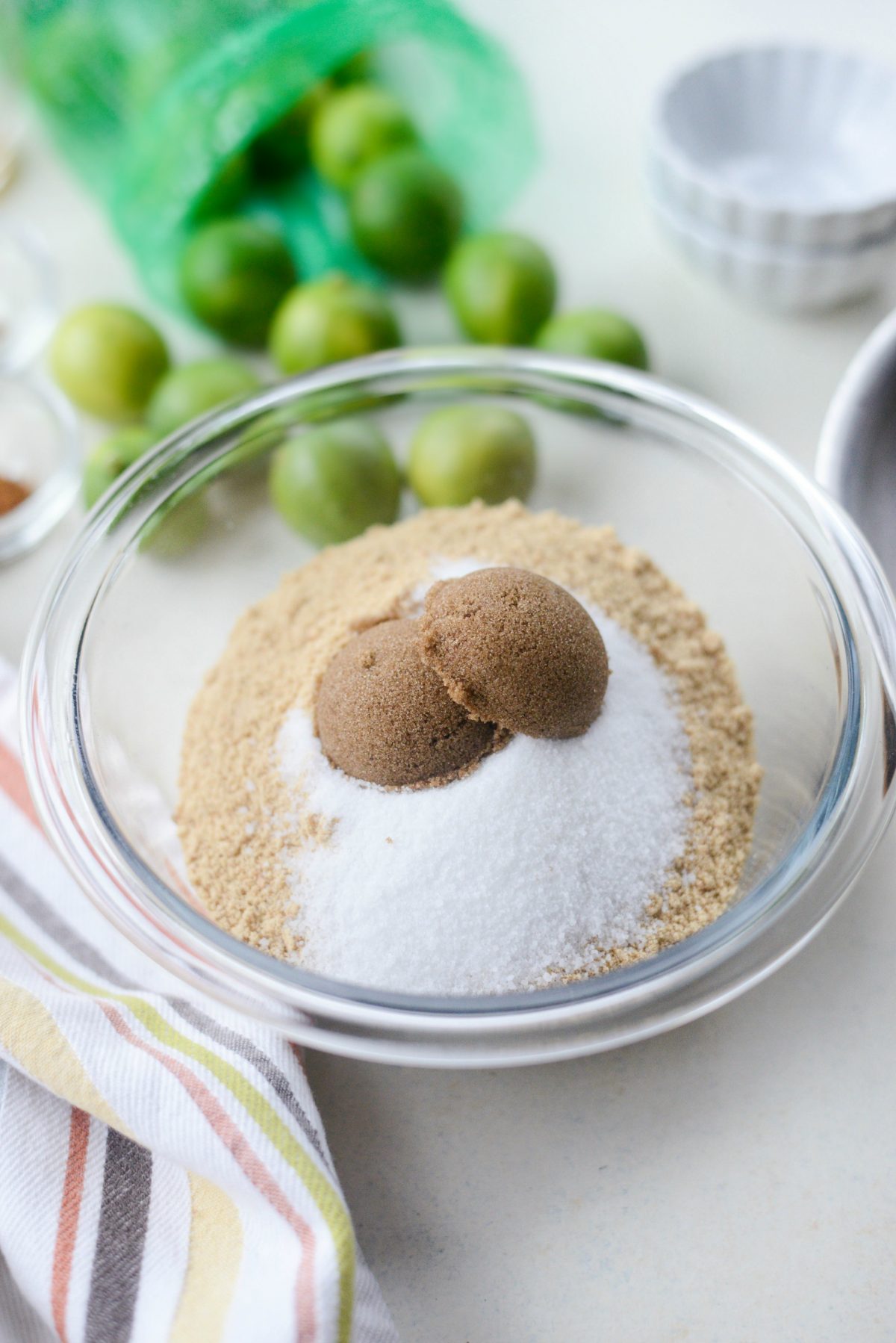 add graham crumbs, sugars and spices in a bowl