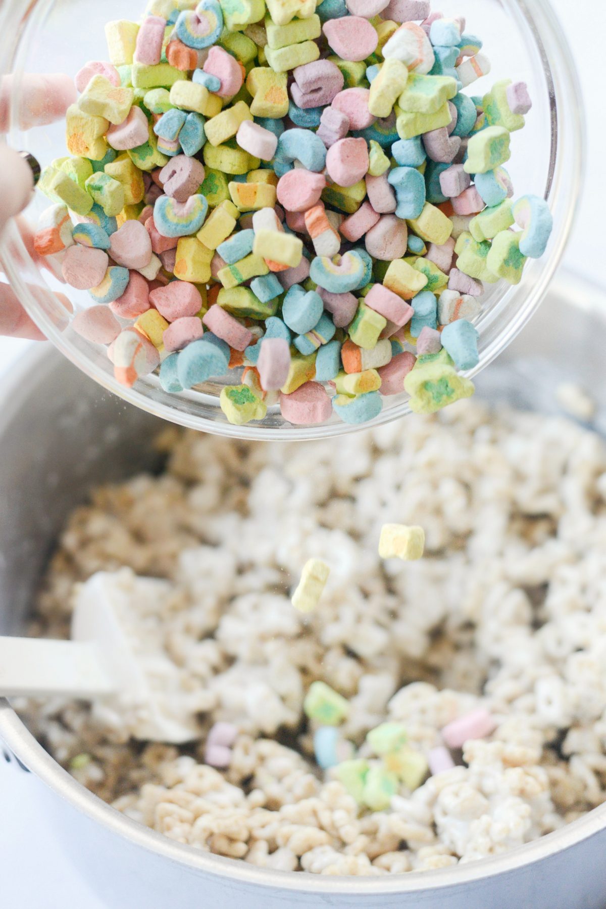 Add in the lucky charms marshmallows