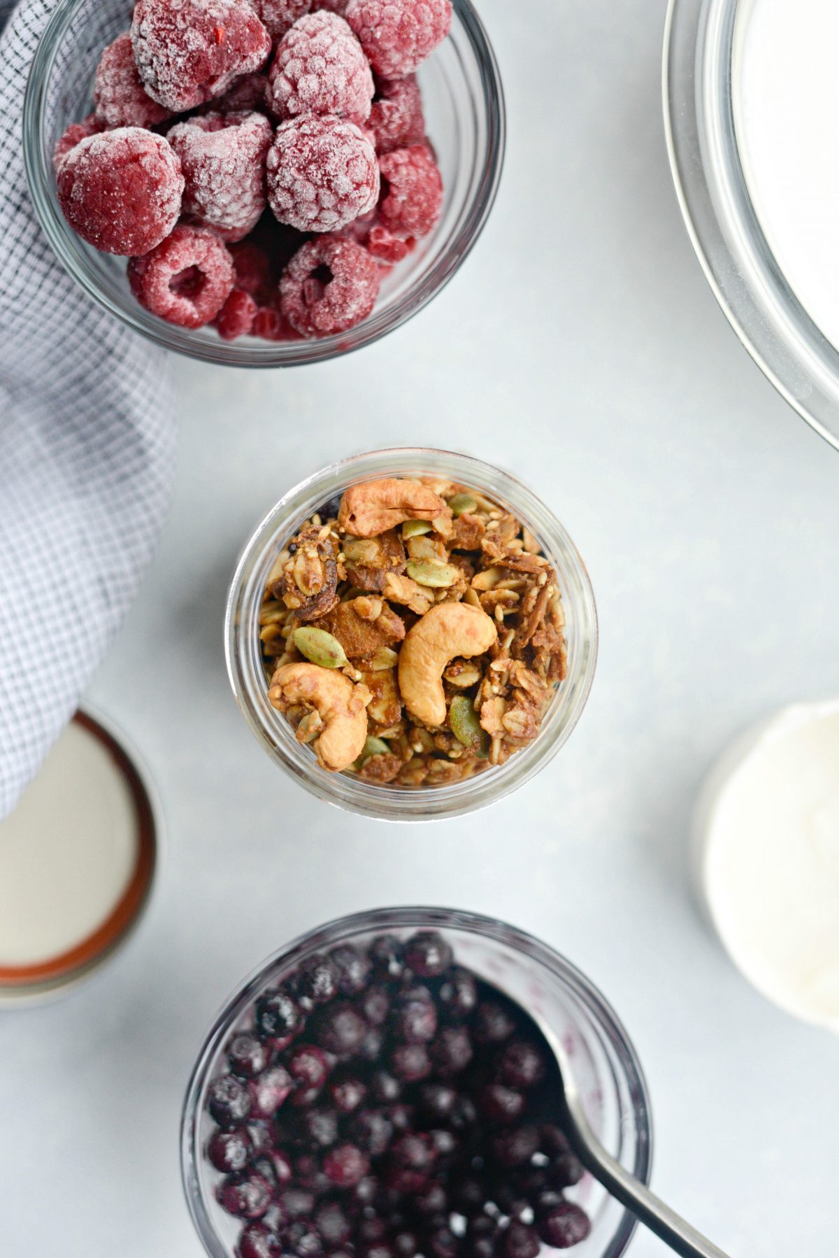 add granola to jar