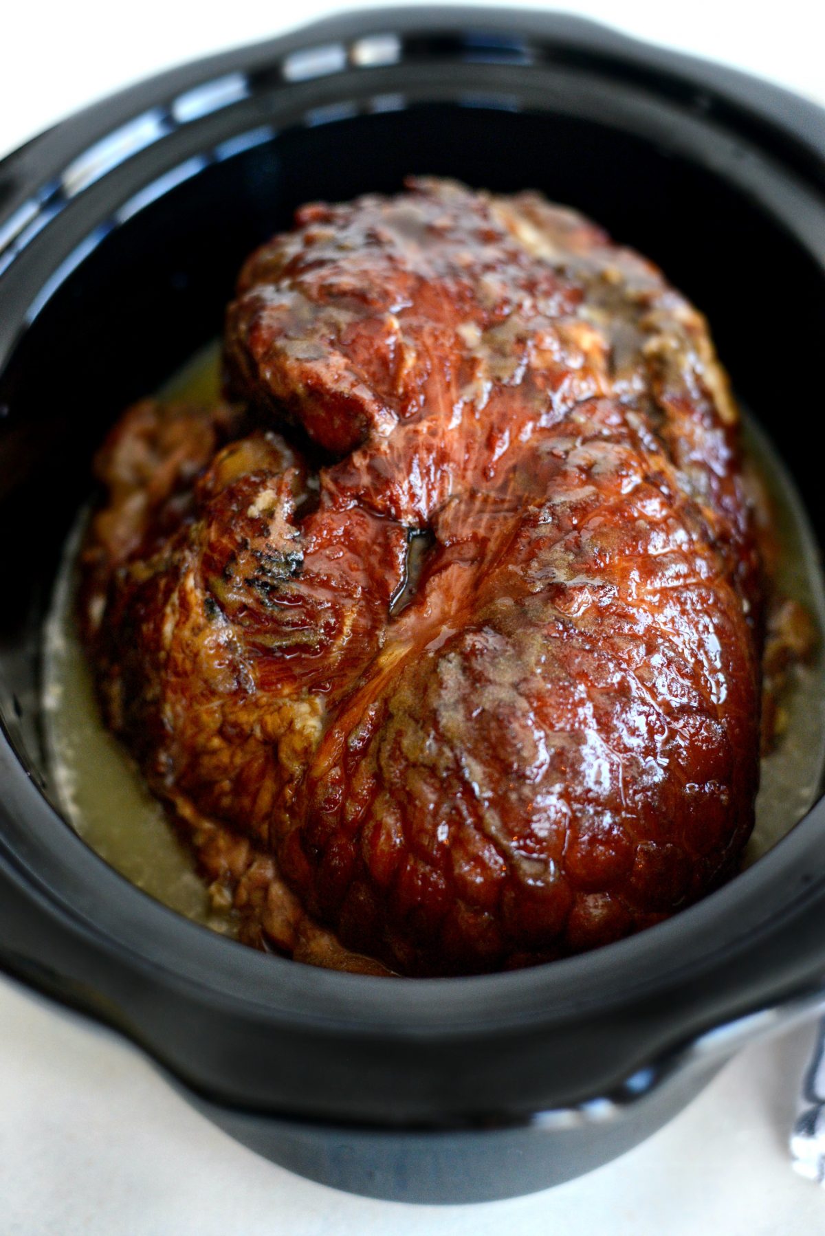 Slow Cooker Maple Brown Sugar Ham 