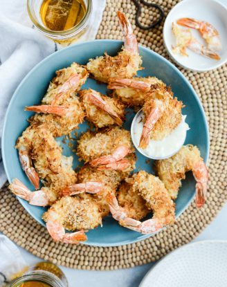 Air-Fryer Coconut Shrimp with Pineapple Cococnut Yogurt Dip l SimplyScratch.com