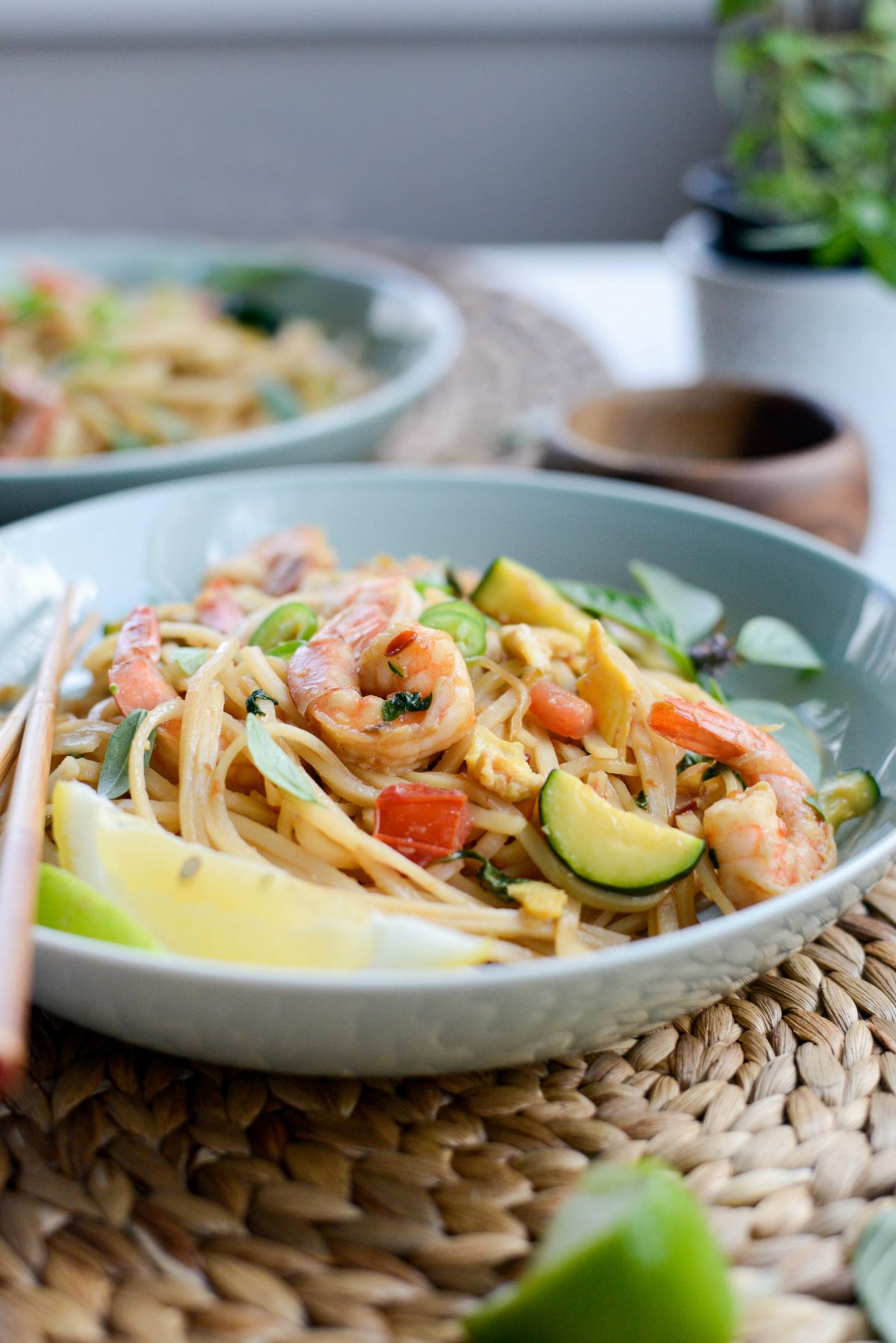 Drunken Noodles with Shrimp and Zucchini