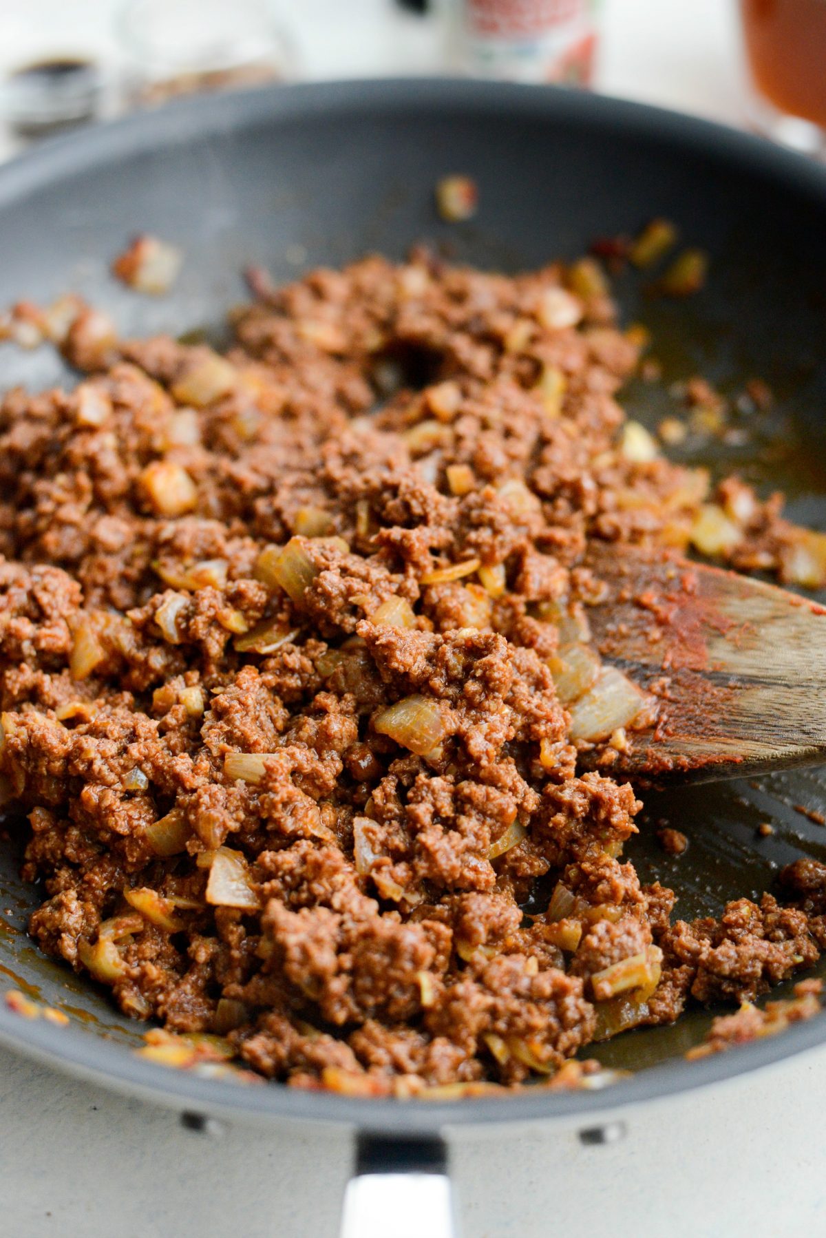 meat mixture in skillet