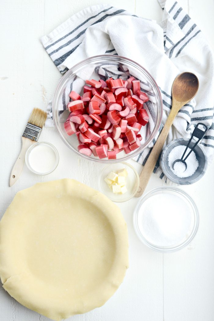 Homemade Rhubarb Pie ingredients