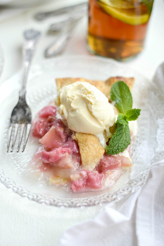 Homemade Rhubarb Pie slice