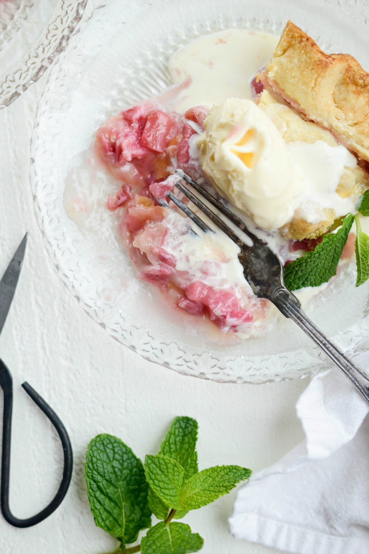 Homemade Rhubarb Pie close up