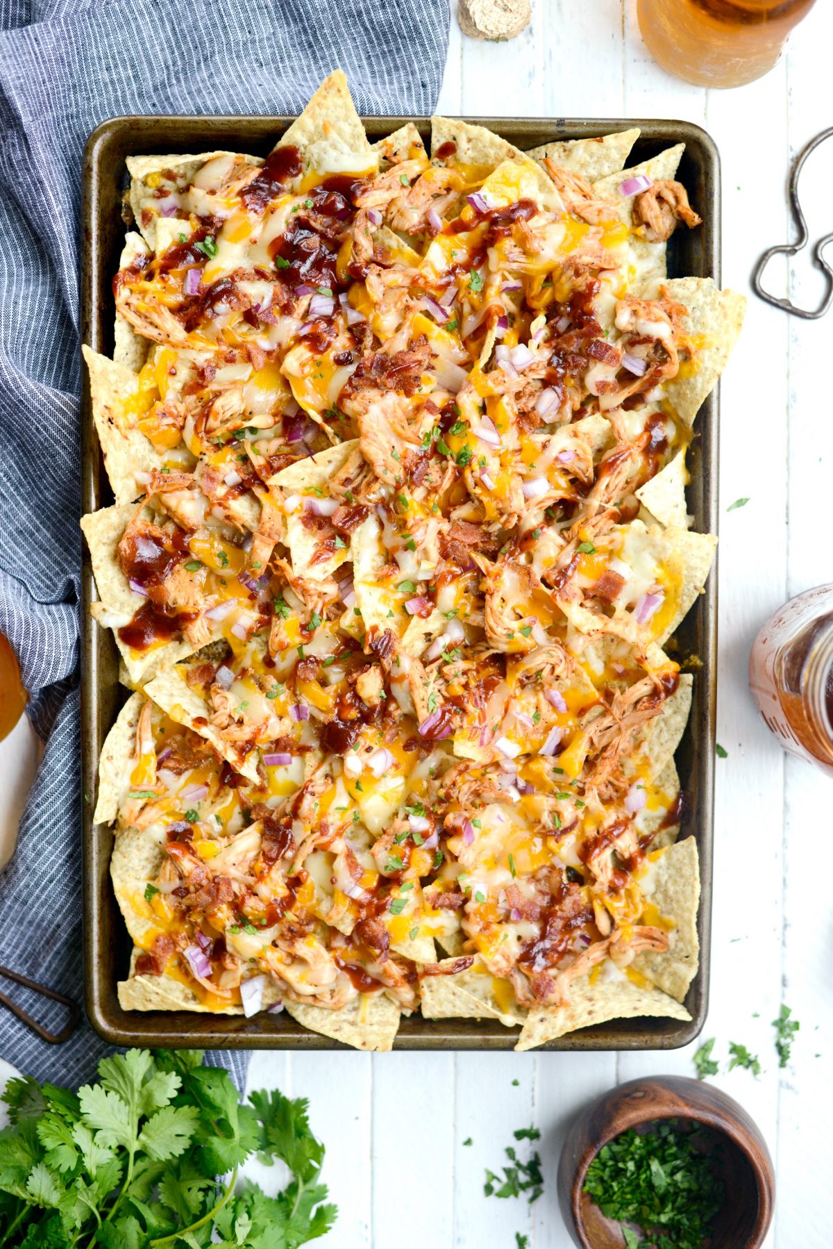 Sheet Pan BBQ Chicken Nachos 