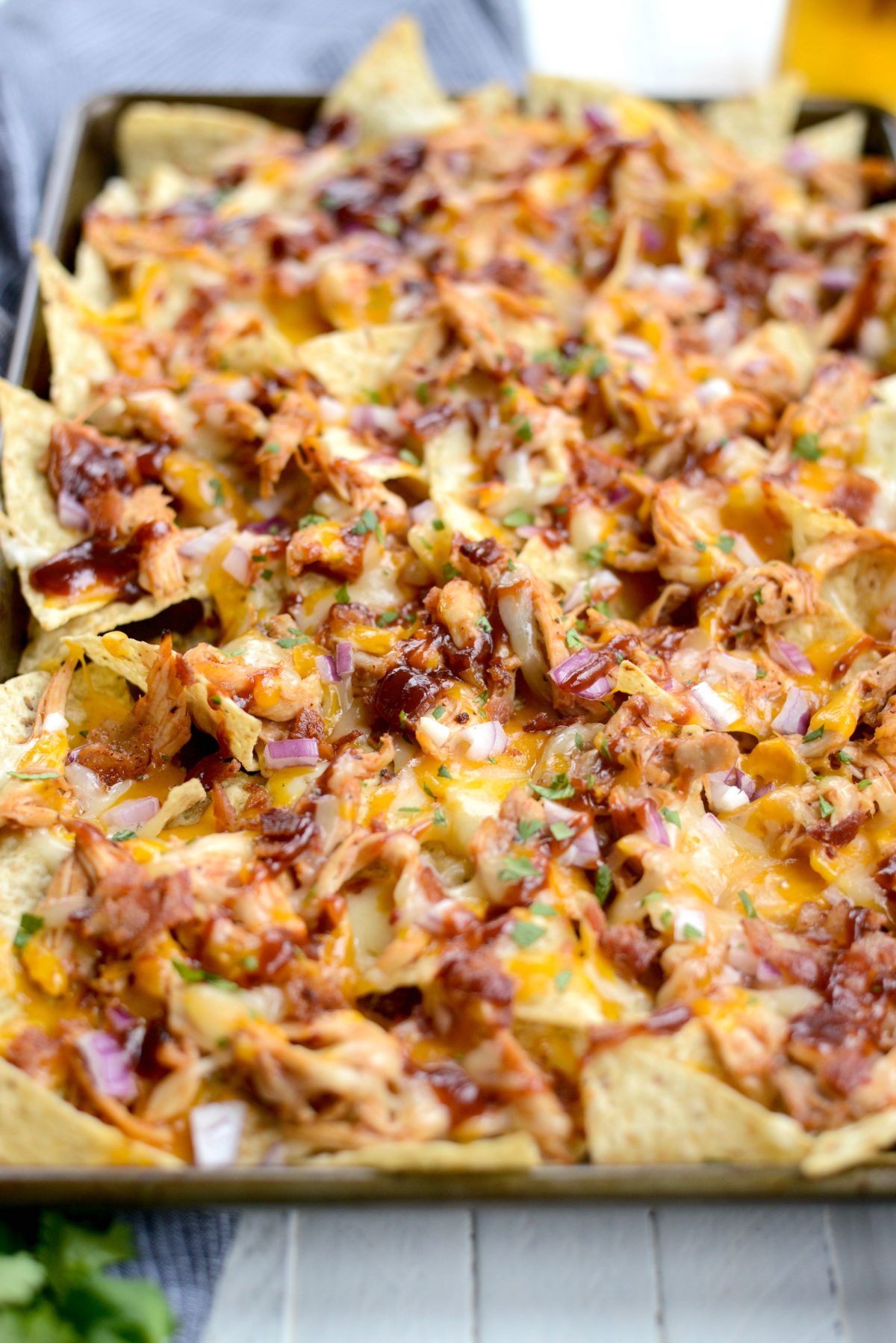 Sheet Pan BBQ Chicken Nachos 