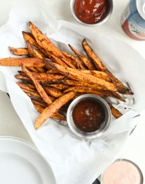 Air Fryer Crispy Sweet Potato Fries l SimplyScratch.com