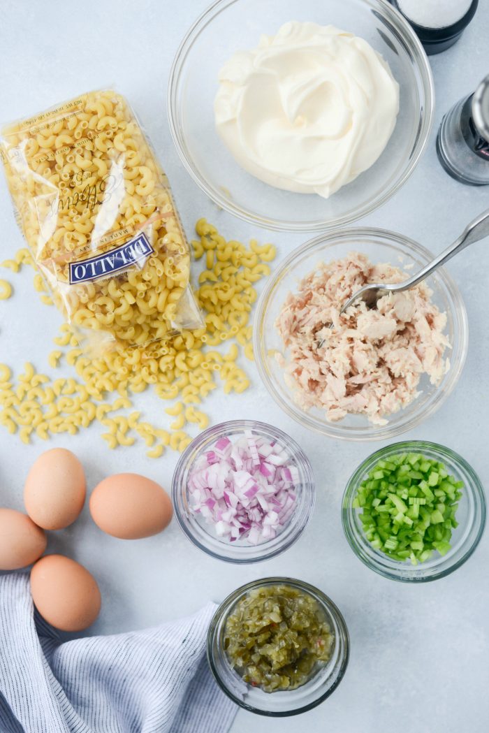 ingredients for Classic Tuna Macaroni Salad