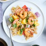Sheet Pan Hawaiian Shrimp and Rice Dinner l SimplyScratch.com