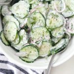 Cucumber Salad with Sour Cream Dill Dressing l SimplyScratch.com