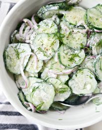 Cucumber Salad with Sour Cream Dill Dressing l SimplyScratch.com