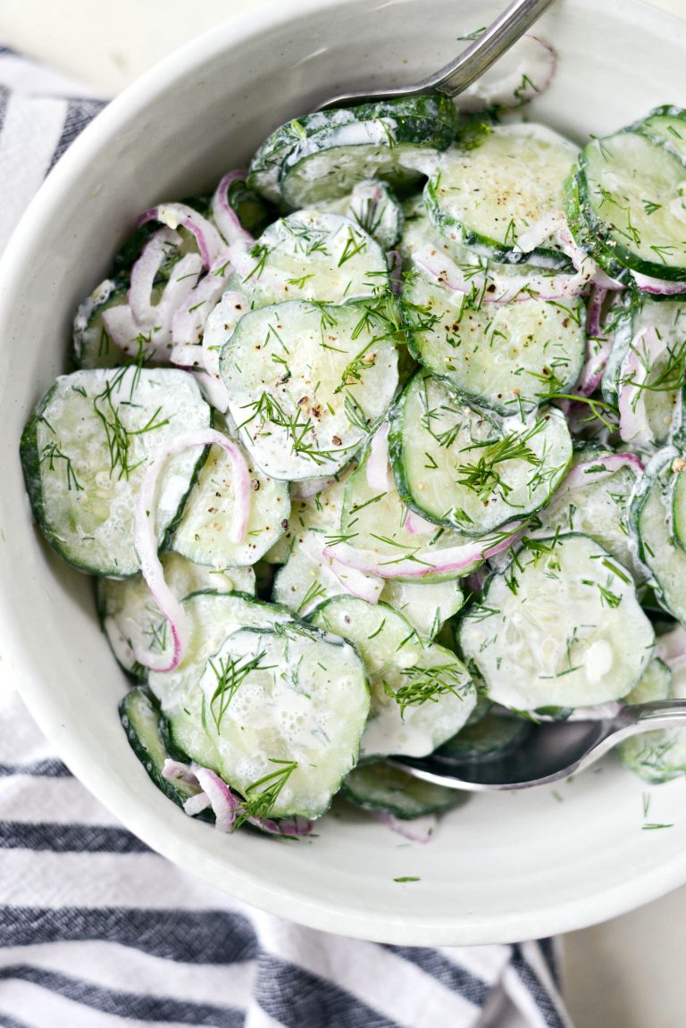 Cucumber Salad with Sour Cream Dill Dressing Simply Scratch
