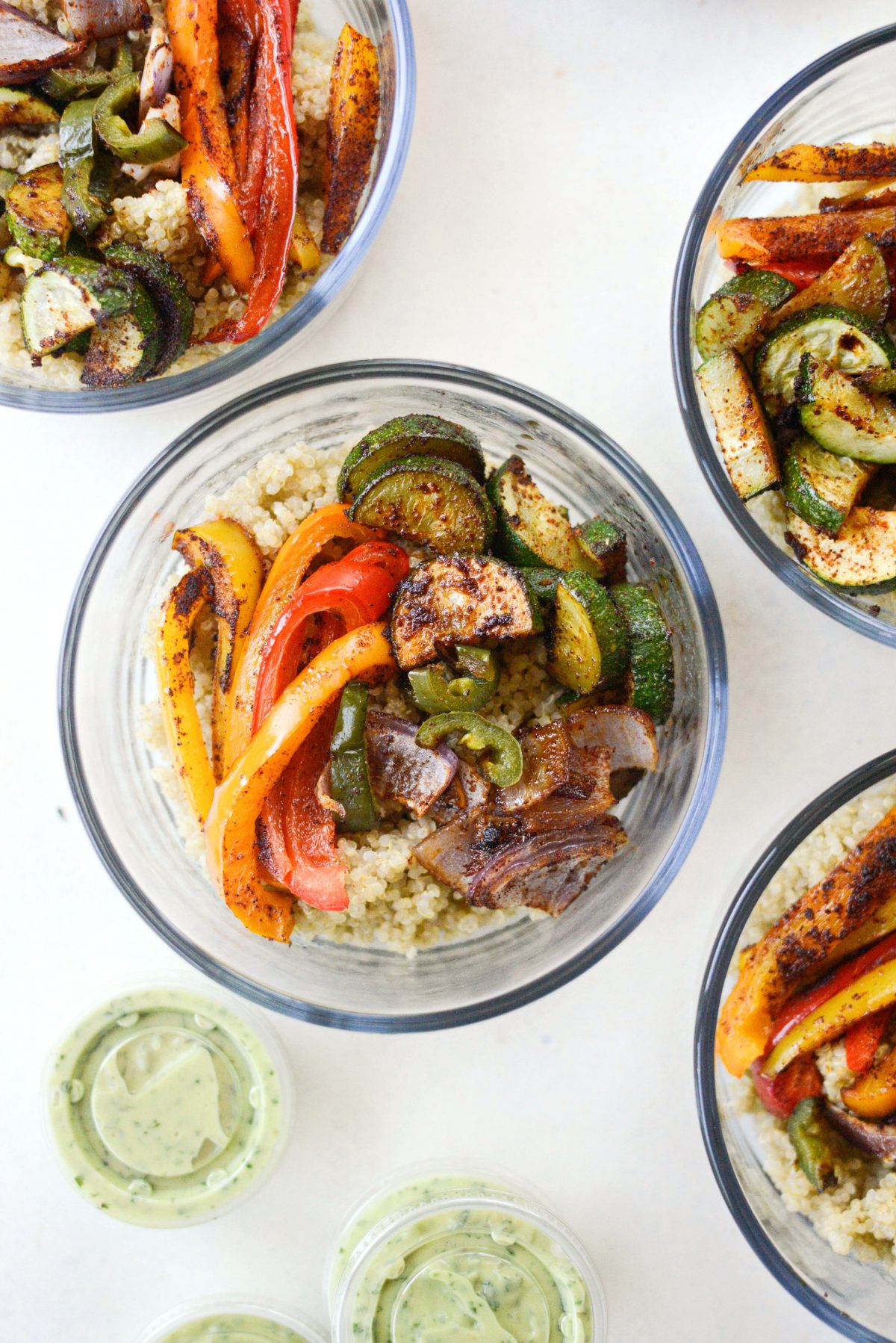 divide the fajita vegetables