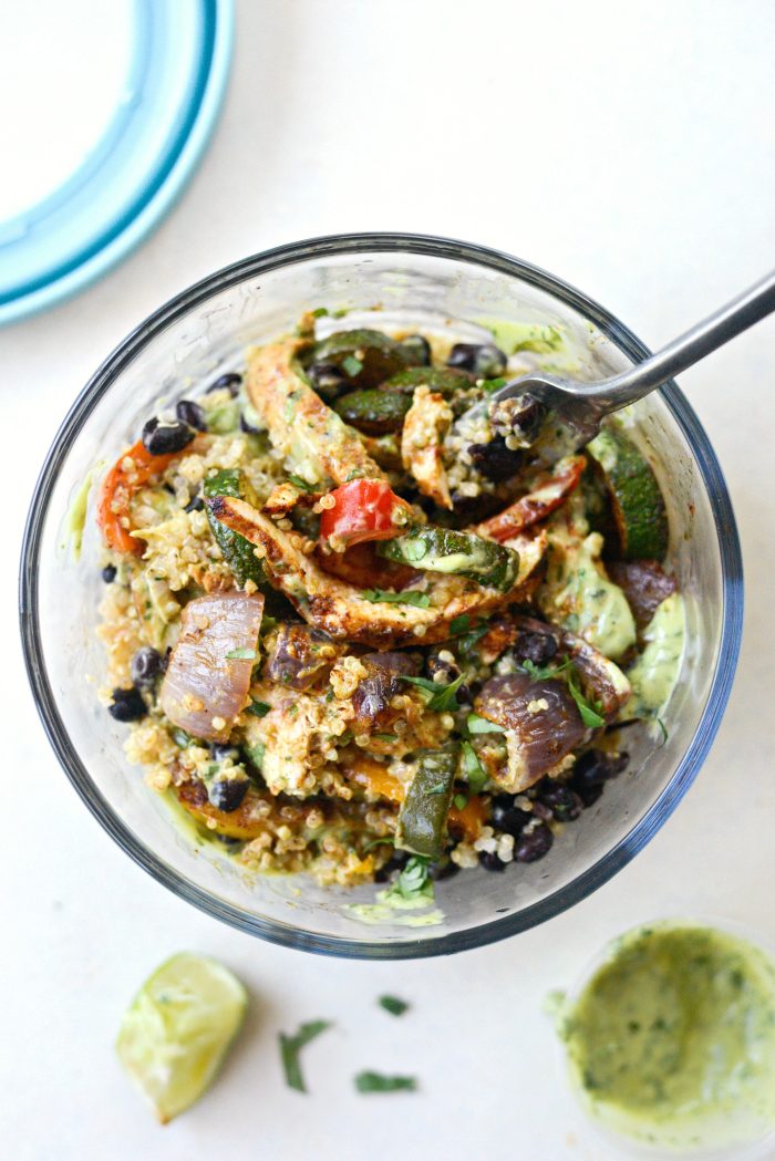 Fajita Chicken and Vegetable Quinoa Bowls