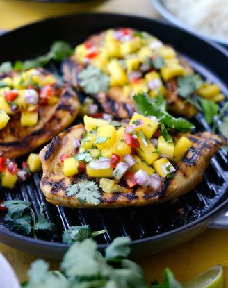 Grilled Cuban Mojo Chicken with Mango Salsa l SimplyScratch.com
