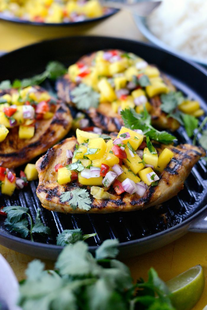 Grilled Cuban Mojo Chicken with Mango Salsa l SimplyScratch.com