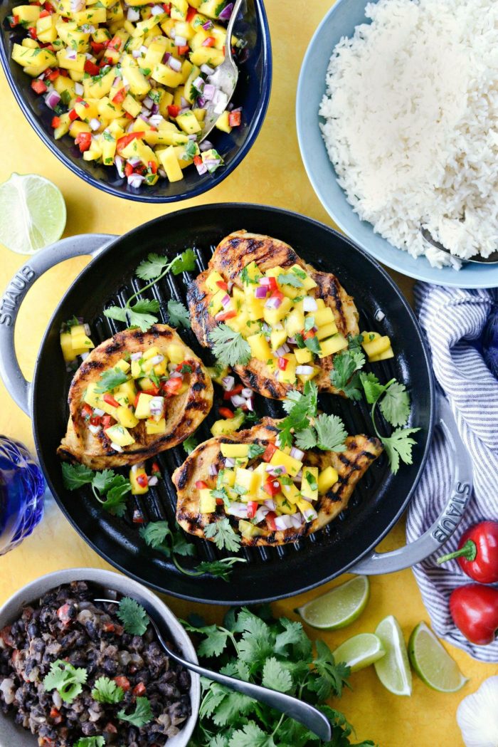 Grilled Cuban Mojo Chicken with Mango Salsa l SimplyScratch.com