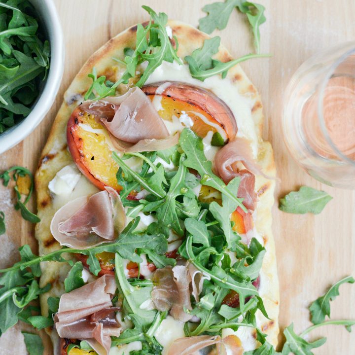 Grilled Peach, Goat Cheese and Prosciutto Flatbread Simply Scratch