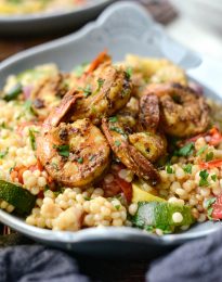 North African Shrimp with Roasted Summer Vegetable Couscous l SimplyScratch.com