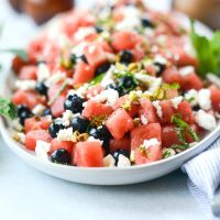 Watermelon Blueberry Feta Salad l SimplyScratch.com