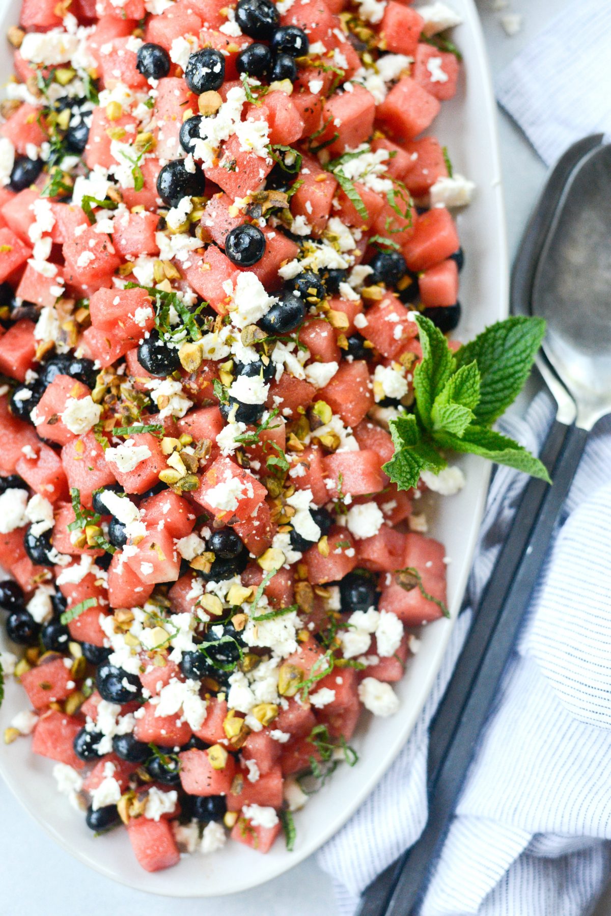 Watermelon Blueberry Feta Salad