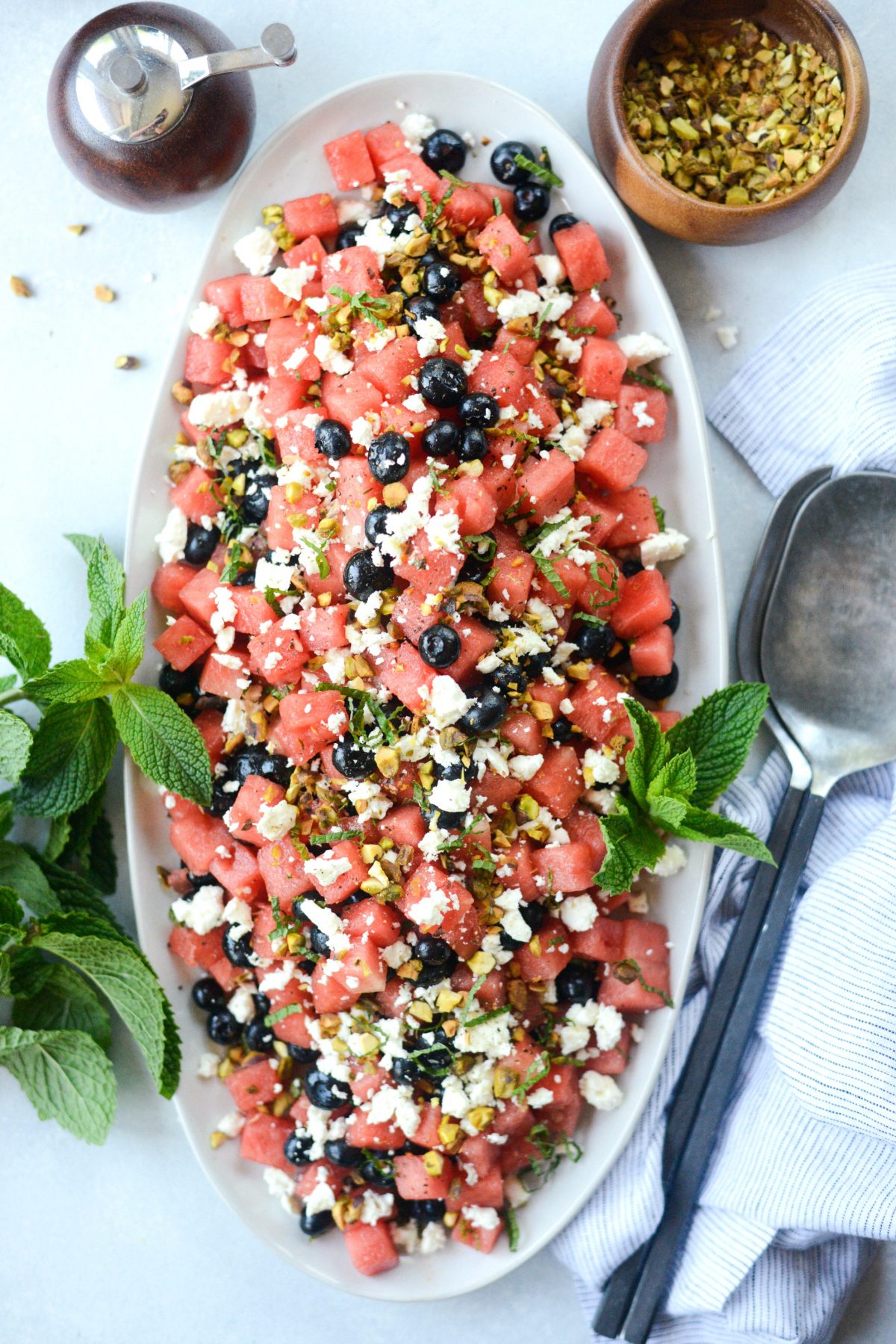 Watermelon Blueberry Feta Salad