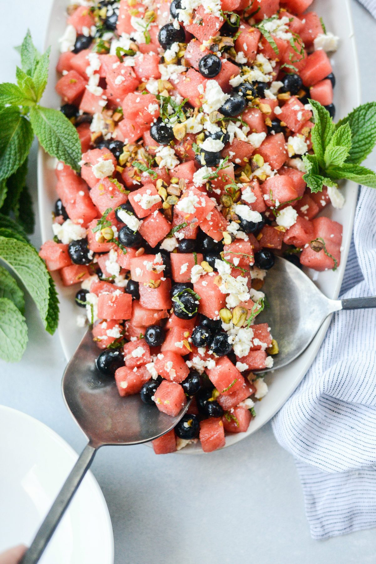 Watermelon Blueberry Feta Salad