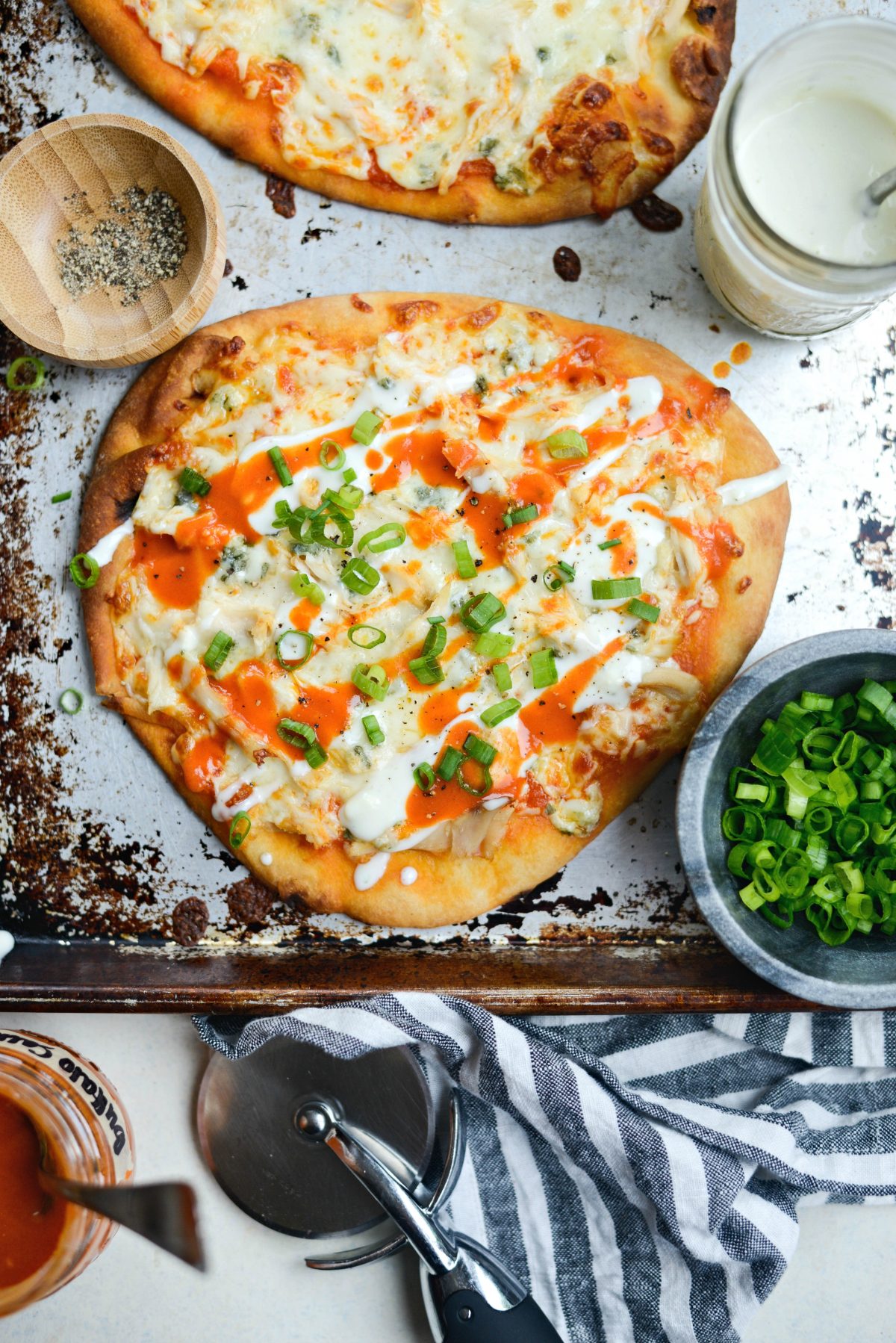 Buffalo Chicken Flatbread Pizzas