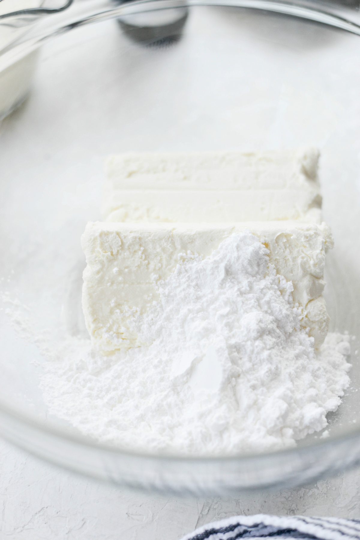 cream cheese and powdered sugar