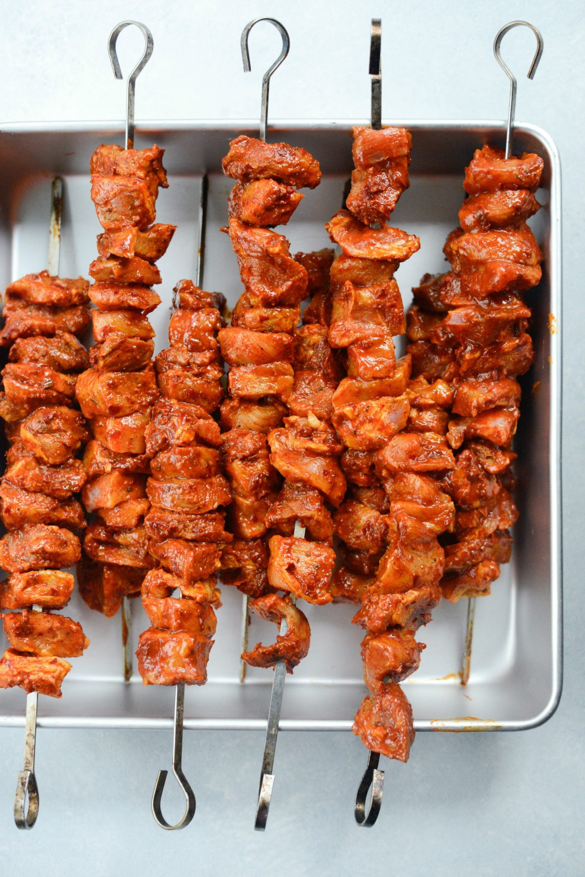 skewered marinated pork