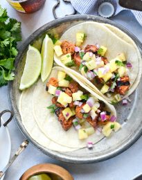 Easy Tacos al Pastor with Pineapple Salsa l SimplyScratch.com