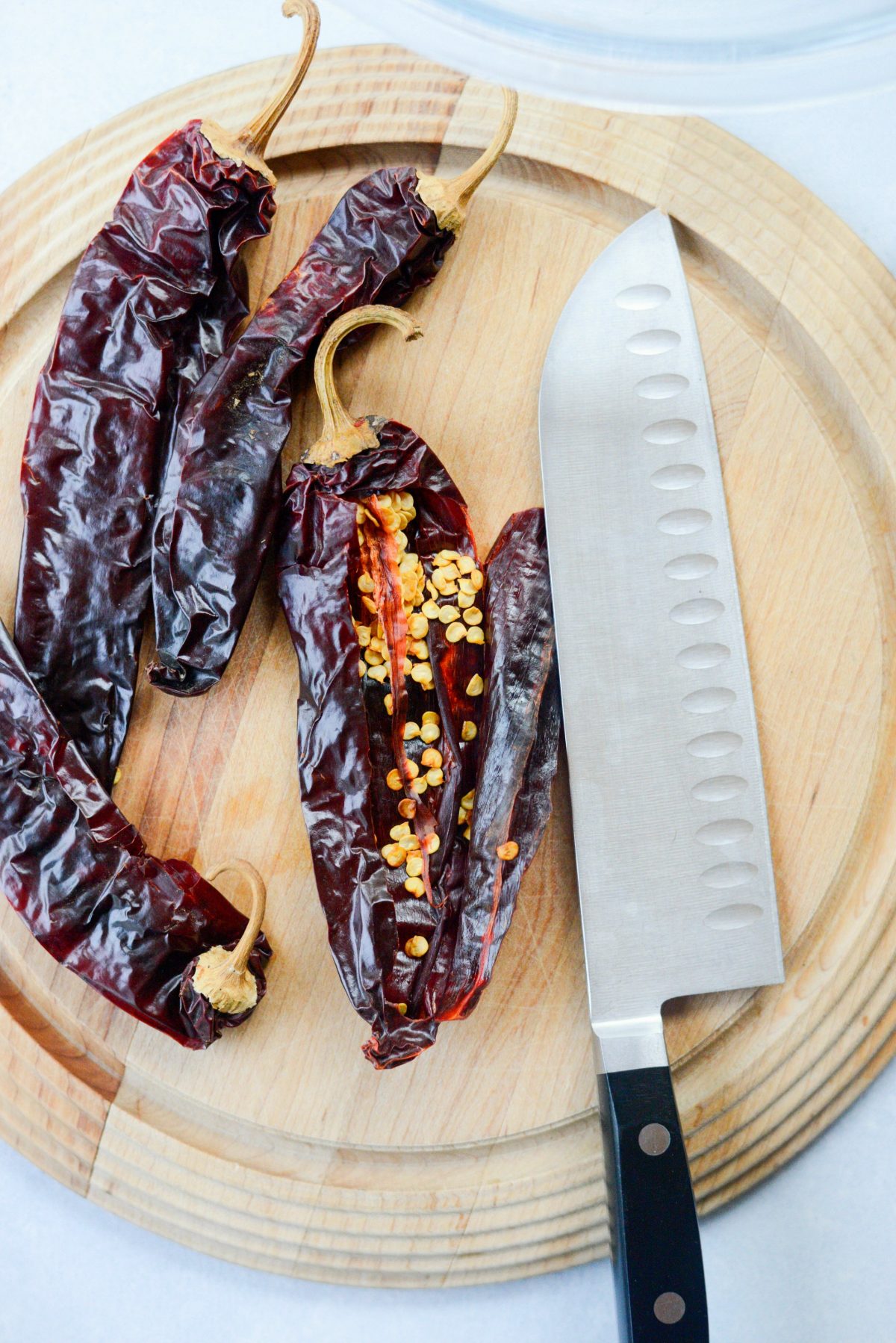 cut chiles and remove seeds