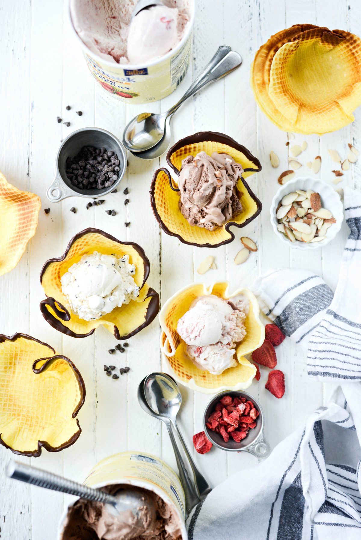 Homemade Ice Cream Waffle Bowls