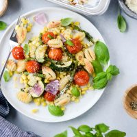 Sheet Pan Cripsy Gnocchi with Summer Vegetables l SimplyScratch.com