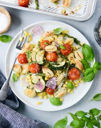 Sheet Pan Cripsy Gnocchi with Summer Vegetables l SimplyScratch.com