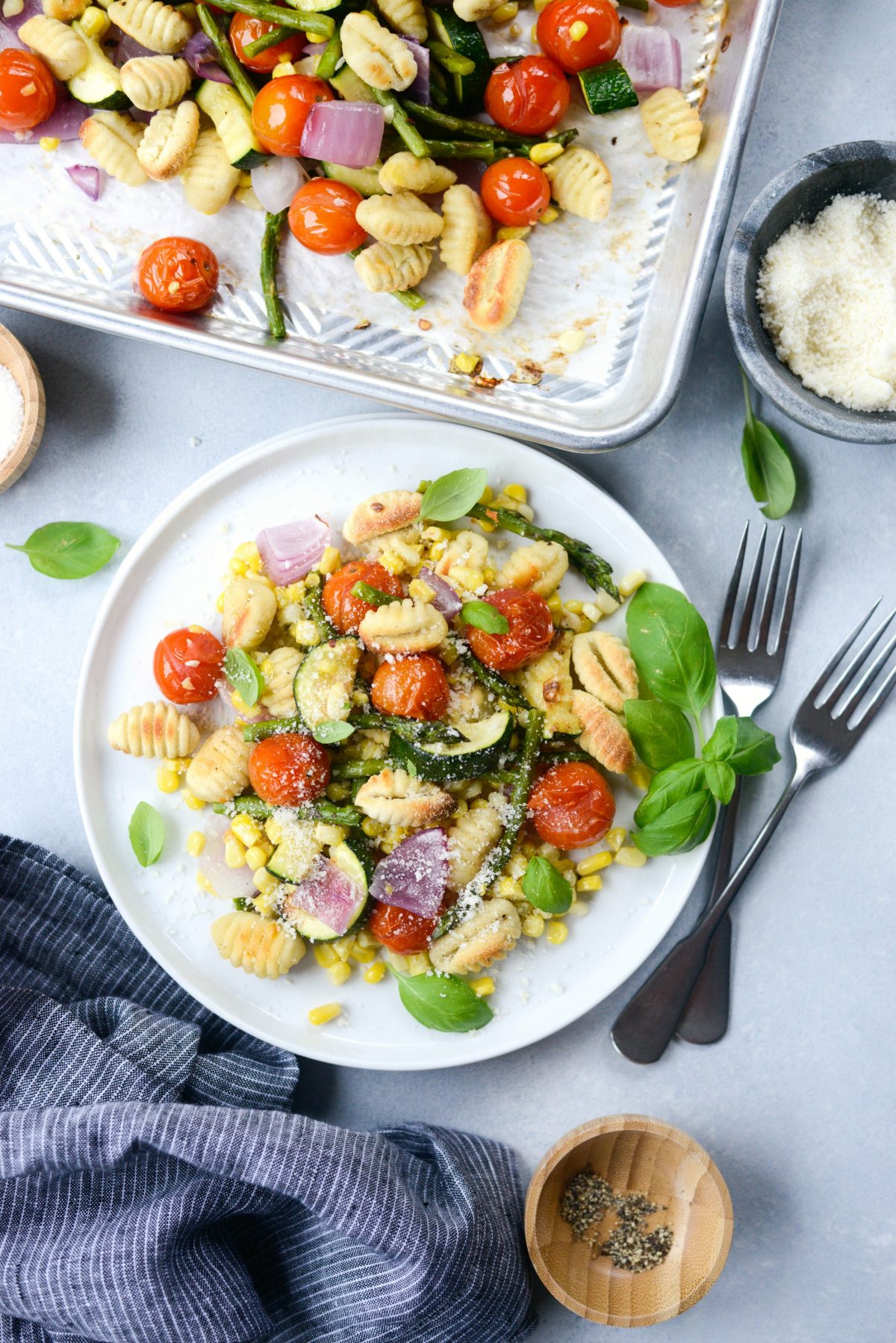 Sheet Pan Cripsy Gnocchi with Summer Vegetables - Easy Weeknight Meals